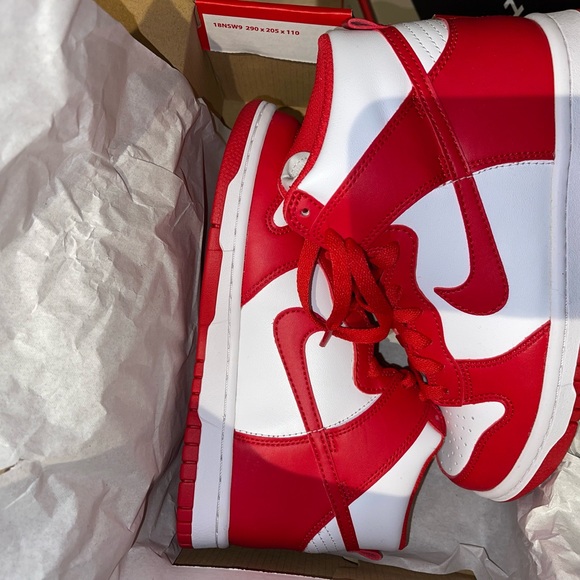 Brand new Grade school high top red and white dunks - Picture 2 of 2